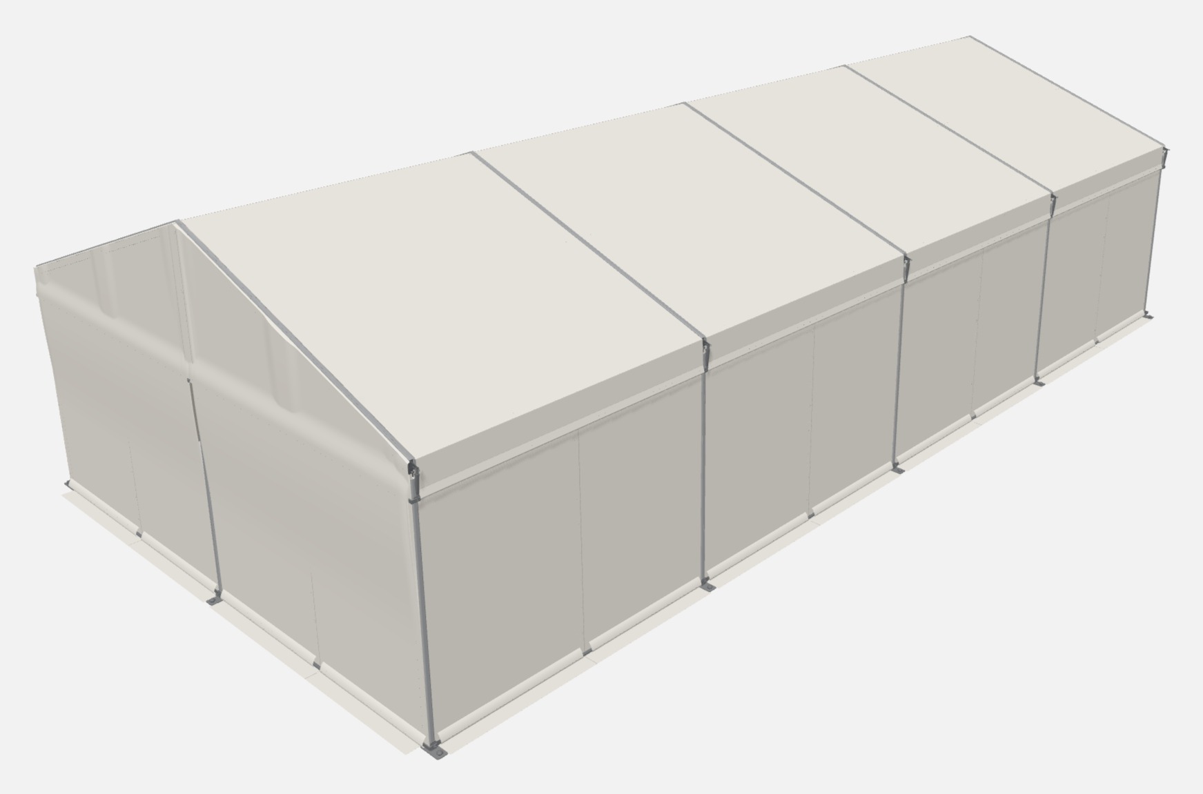 A finished P6 tent, 12 m example, fully enclosed