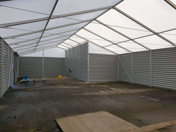 TS12-120 Temporary Warehouse: 12m Wide 3.5m Side Height Clear Span Warehouse Marquee - Image 4