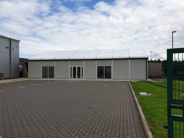 TS12-120 Temporary Warehouse: 12m Wide 3.5m Side Height Clear Span Warehouse Marquee - Image 2