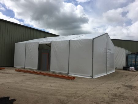 TS9-120 Temporary Warehouse: 9m Wide 3.5m Side Height Clear Span Warehouse Marquee