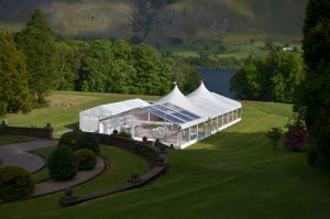 Party Marquee 10m Span, Hoecker Structures UK Ltd clear span structure.