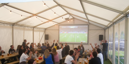 Hoecker clear span marquee used for football world cup