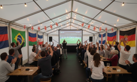 Hoecker marquee in pub garden